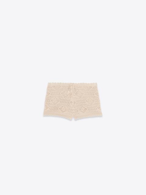SAINT LAURENT low-waisted crochet shorts in wool