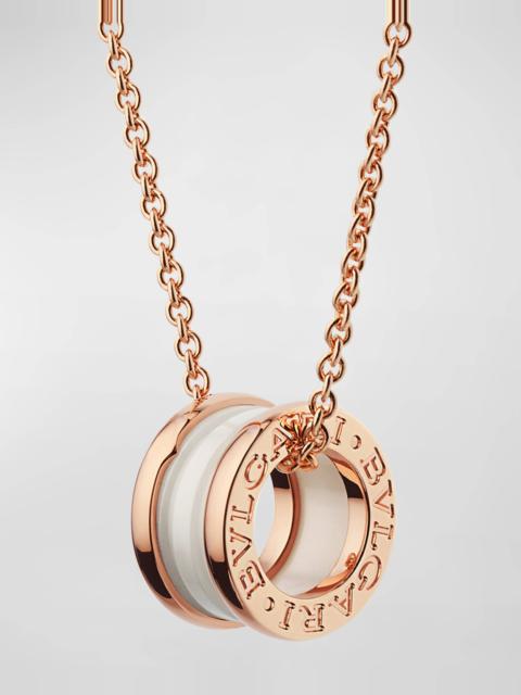 B.Zero1 Pendant Necklace in Pink Gold and White Ceramic