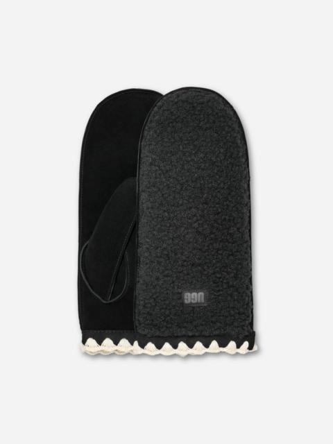 UGG ® Women's ®fluff Scalloped Mitten Leather/Fleece in Black