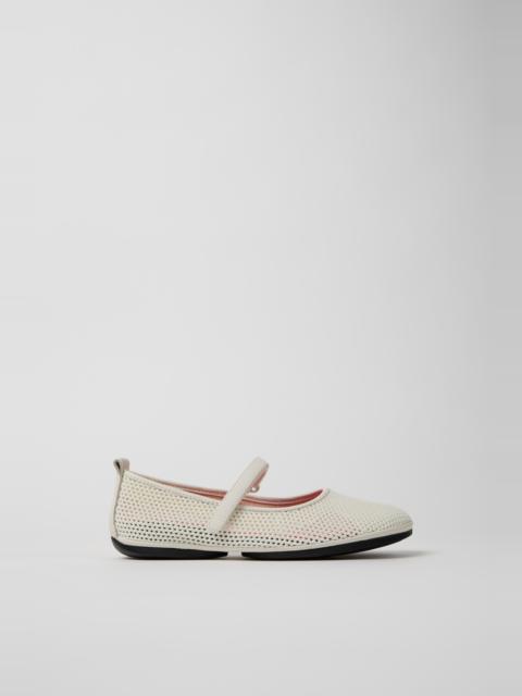 CAMPERLAB White Tencel Mesh and Leather Ballerinas for Women.
