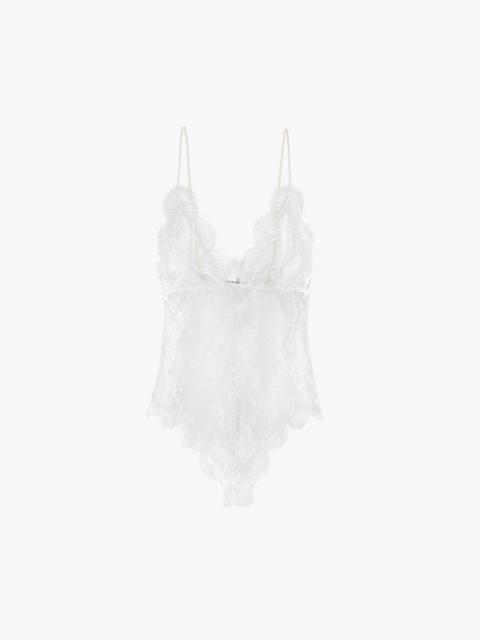 Victoria Beckham Lace Bodysuit In Ivory