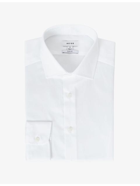 REISS Remote Slim-Fit Long-Sleeve Cotton Shirt