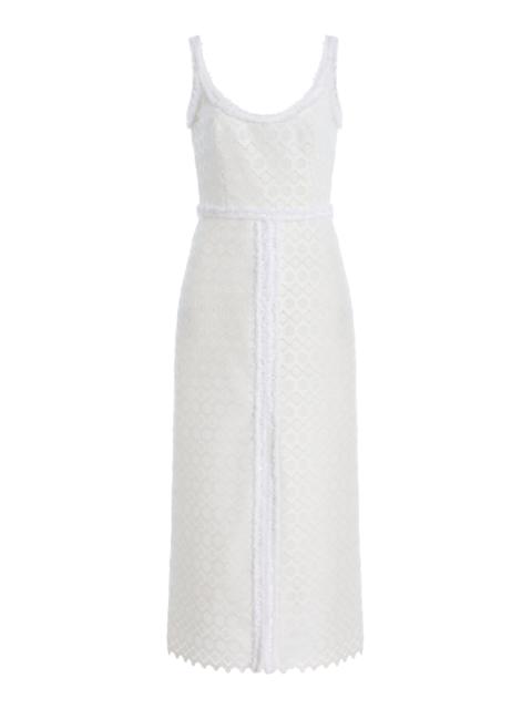GIAMBATTISTA VALLI Floral Macrame Dress ivory