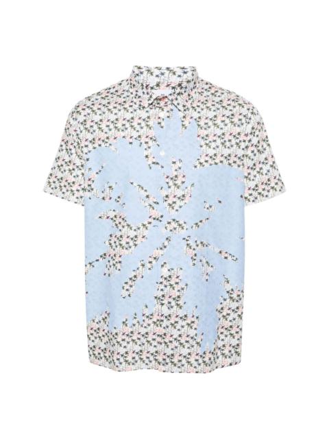 palm tree-print cotton shirt