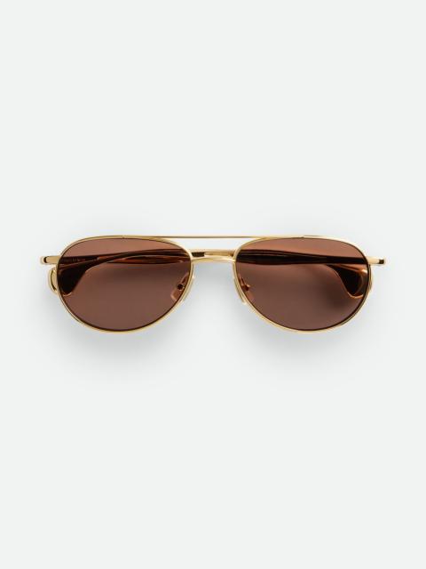 Bottega Veneta BV1419S Fin Aviator Sunglasses