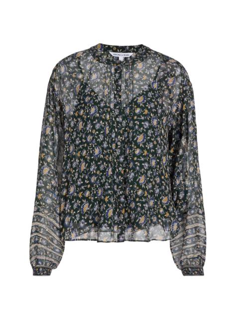 VERONICA BEARD Women's Lollie Printed Blouse - Dark Hunter Green Multi