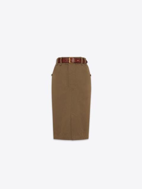 SAINT LAURENT pencil skirt in cotton twill