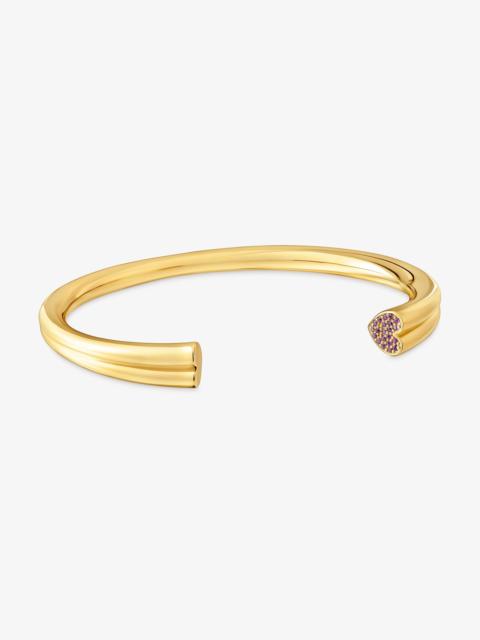 TOUS 18K gold vermeil Bangle with heart motif with rhodolites TOUS 1950