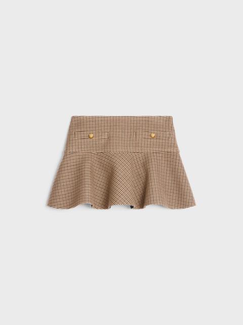 CELINE mini skirt in double houndstooth wool