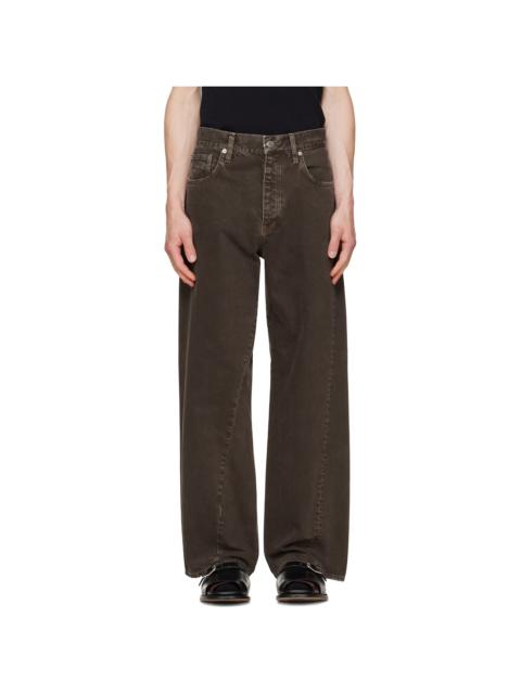 SUNFLOWER Brown Wide Twist Jeans