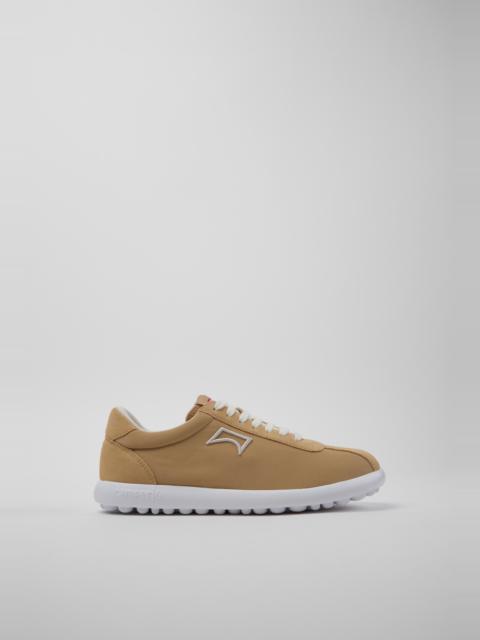 CAMPER Pelotas XLite Beige Recycled PET and Nubuck Women's Sneakers.