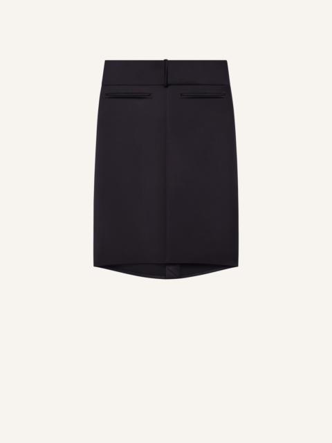 OBLIQUE DRAPED SATIN SKIRT