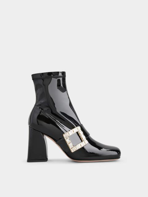 Roger Vivier Très Vivier Rhinestone Buckle Ankle Boots in Patent Leather