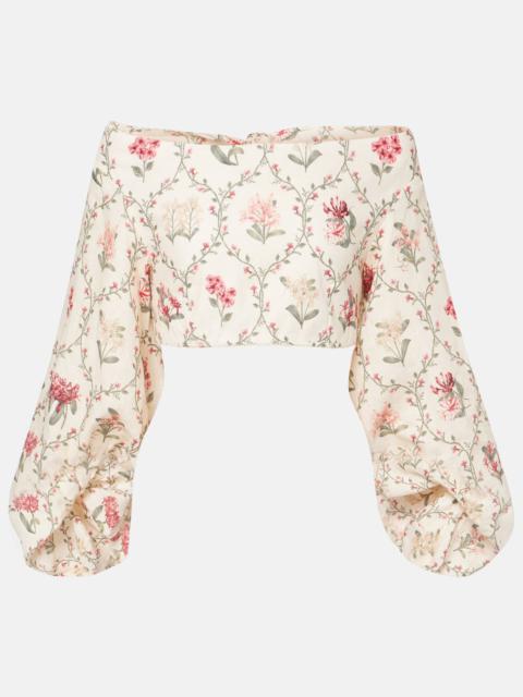 Agua by Agua Bendita Floral linen top