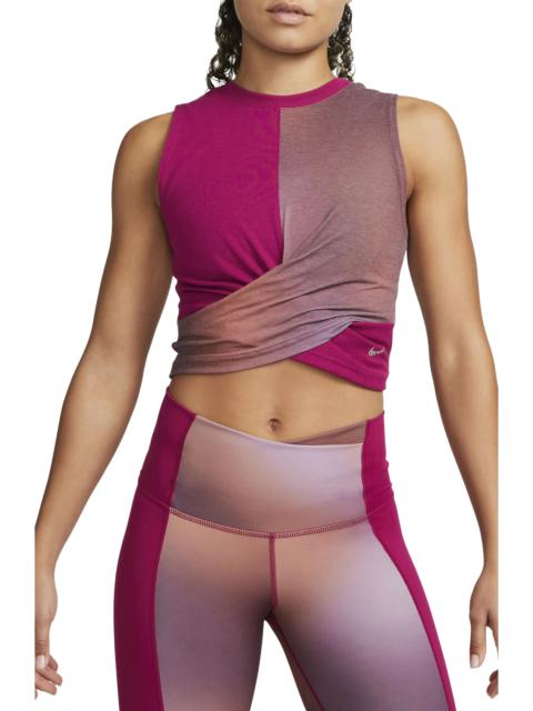 Dri-FIT Twist Front Tank in Dark Beetroot/Dynamic Berry