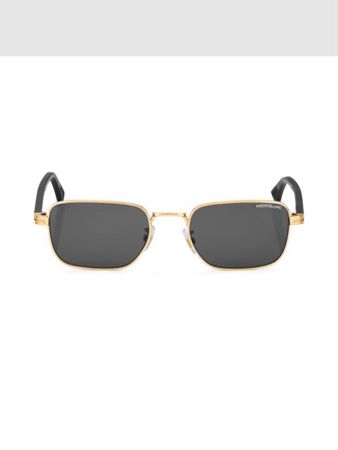 Montblanc Rectangular Sunglasses with Gold-Colored Metal Frame