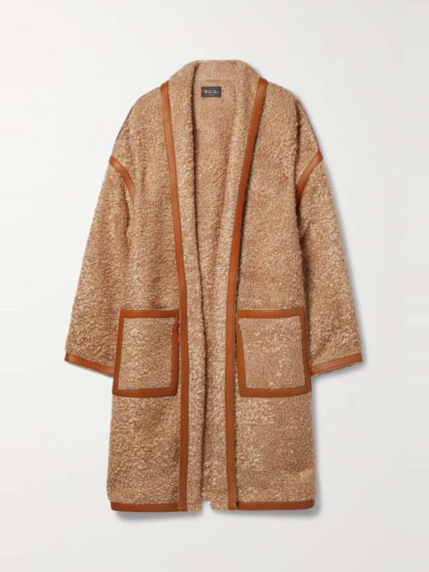 Loro Piana Reinhold leather-trimmed mohair-blend bouclé coat