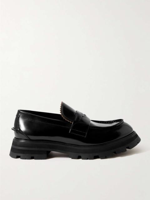 Alexander McQueen Embellished Polished-Leather Penny Loafers