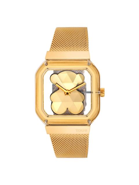 TOUS Analog watch with gold-colored steel bracelet D-Bear Party