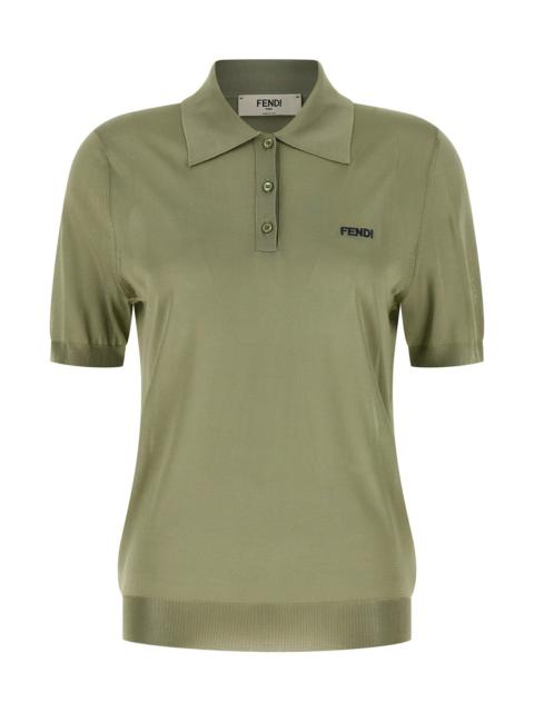 FENDI Shiny Viscose Polo Shirt