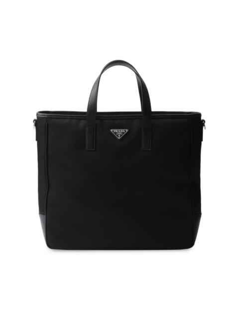 Prada Men's Re-Nylon and Saffiano Leather Tote Bag - Black
