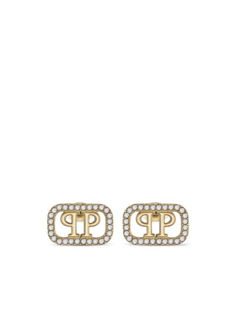 PHILIPP PLEIN Plein Lettering crystal-embellished earrings