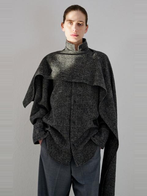 DARKPARK Georgia Wool Shirt with Detachable Scarf black