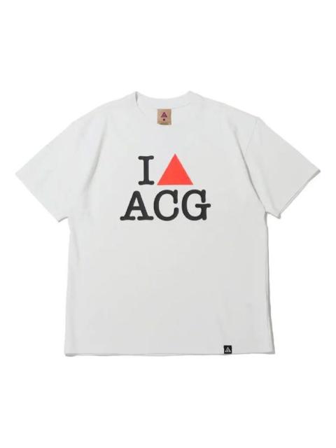 Nike Nike ACG Alphabet Pattern Printing Sports Short Sleeve White DC5346-121