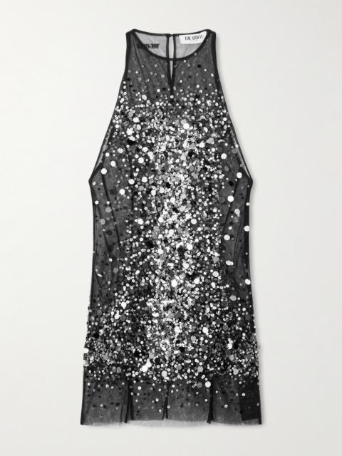 THE ATTICO Sequined Mesh Mini Dress