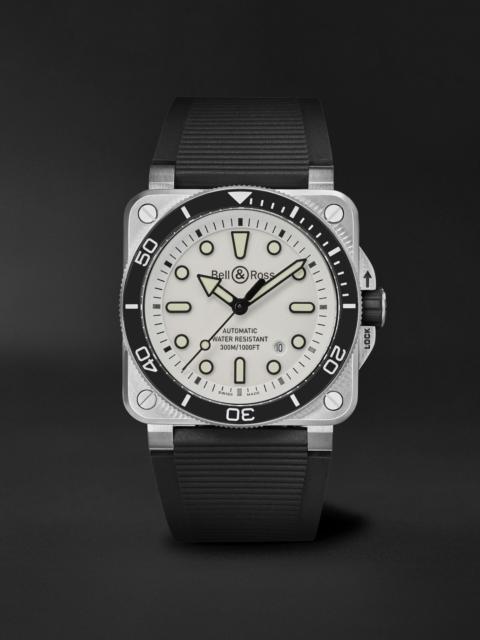 Bell & Ross BR-03 Diver Automatic Stainless Steel Watch, Ref. BR03A-D-WH-ST/SRB White