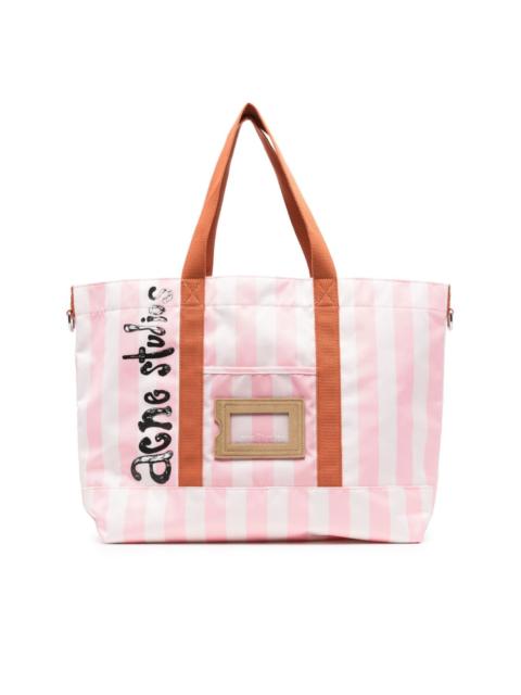 striped tote bag