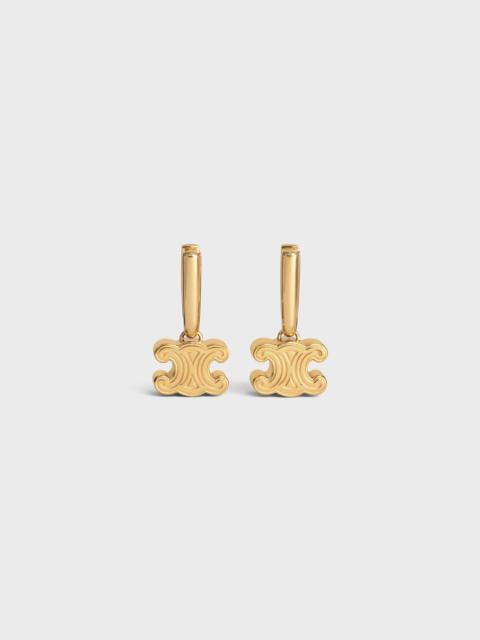 CELINE CHUNKY TRIOMPHE EARRINGS IN BRASS WITH GOLD FINISH