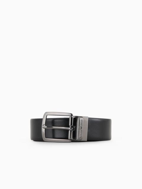 Reversible leather belt