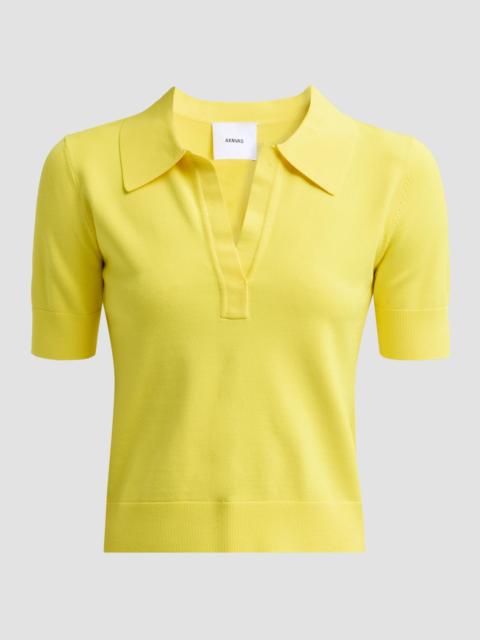 AKNVAS Women's Emma Knit Polo Top - Yellow