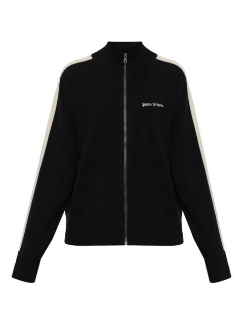 Palm Angels striped-sleeve zip-up sweatshirt