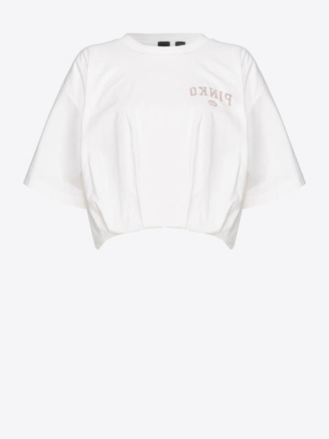 CROPPED T-SHIRT WITH LOGO PRINT