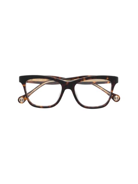CAROLINA HERRERA tortoise square frame glasses