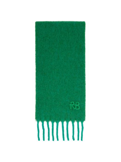 RUSLAN BAGINSKIY Green Fringed Alpaca-Blend Mid Scarf