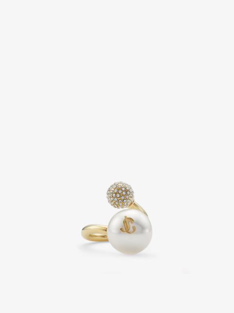 JIMMY CHOO Auri Ring
Gold-Finish Metal Pearl and Crystal Ring