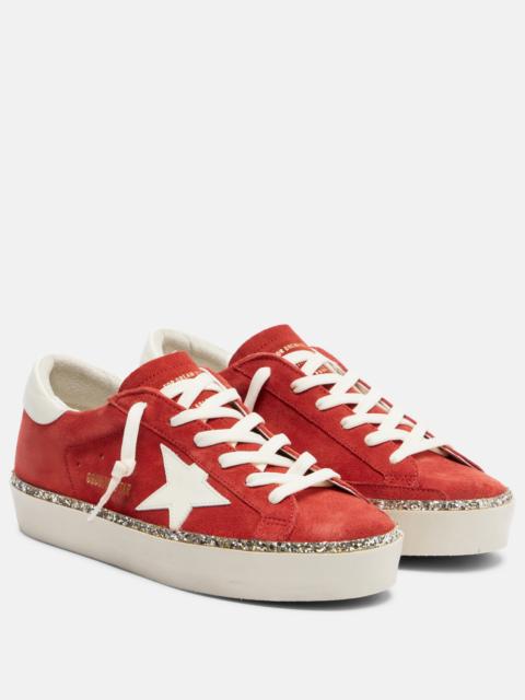 Golden Goose Hi Star glitter-trimmed suede sneakers