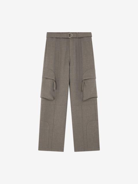 The Frankie Shop Kelly Double Weave Cargo Pants - Taupe Melange