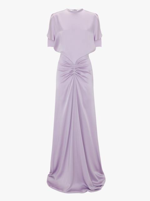 Gathered Waist Floor-Length Dress In Petunia