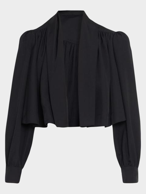 Chloé Open-Front Pleated Crop Blazer
