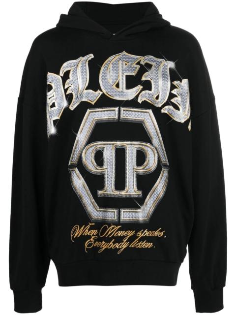 PHILIPP PLEIN logo-print cotton hoodie