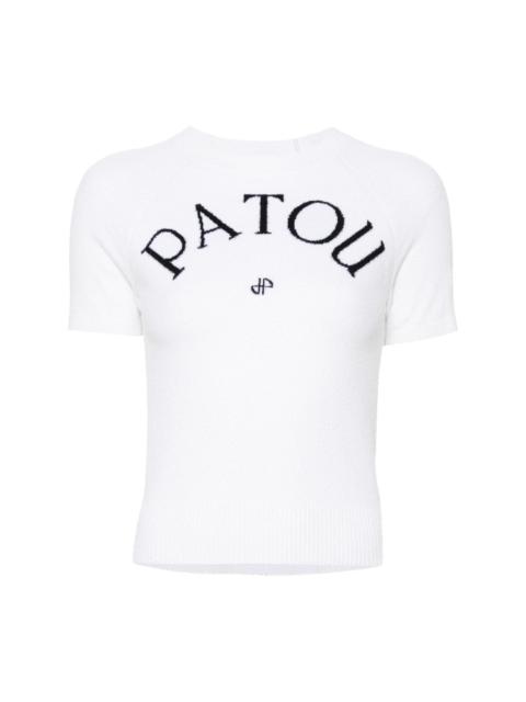 PATOU logo-jacquard terry-knit top