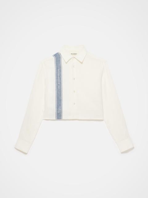 JW Anderson WOMENS CROPPED SHIRT IN OFF WHITE & BLUE
