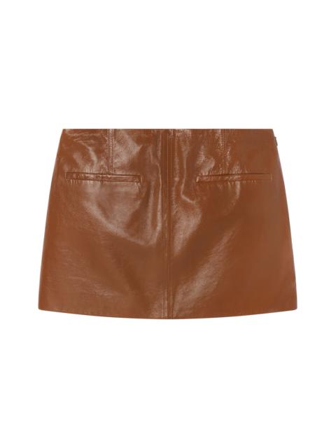 A.L.C. Cowan Glossy Leather Mini Skirt