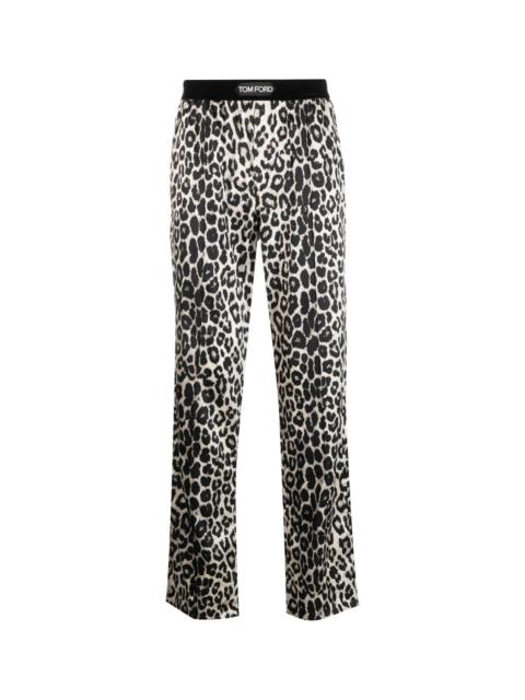 TOM FORD LOGO-WAIST SLIP-ON TROUSERS