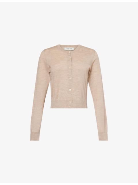 ANINE BING Moni Round-Neck Wool And Cashmere Cardigan