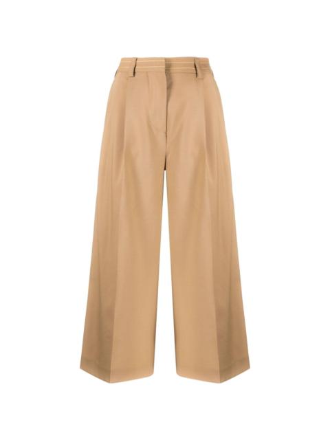 tailored virgin wool cropped trousers